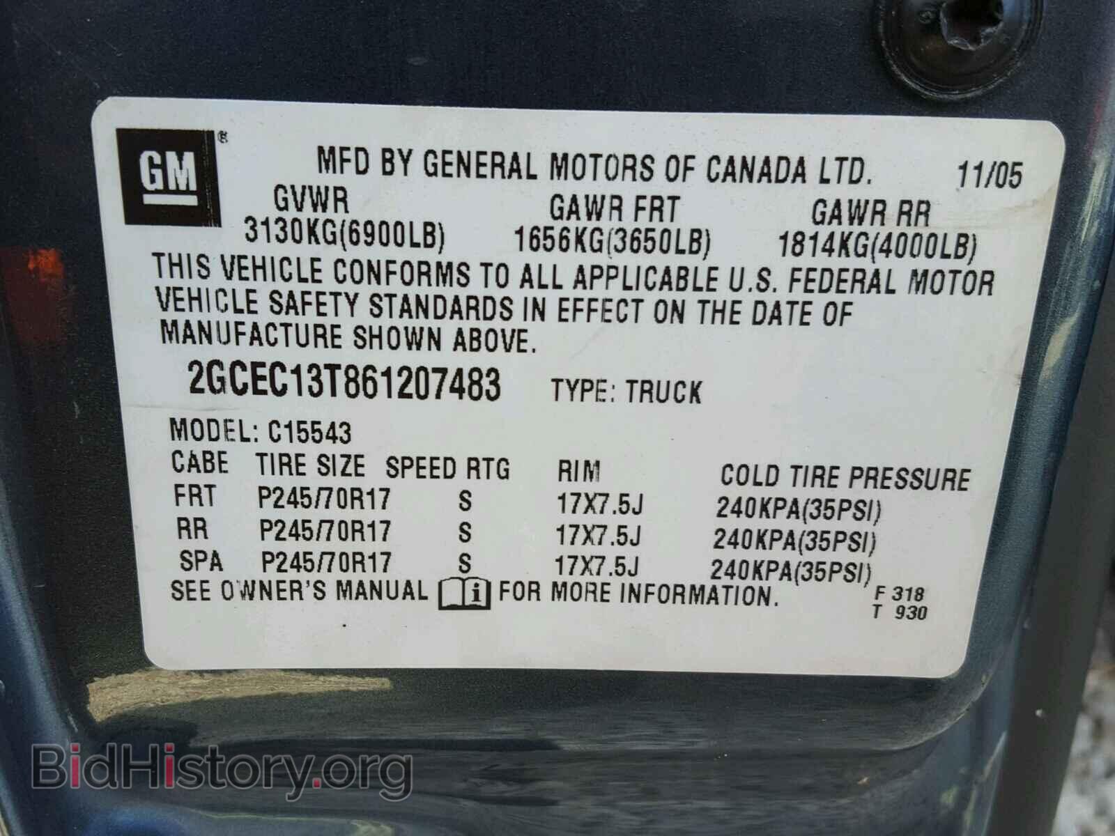 2006 CHEVROLET SILVERADO - VIN: 2GCEC13T861207483 - Фото 10