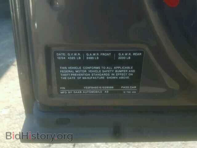 2005 SAAB 9 3 - VIN: YS3FB49S151028089 - Фото 10