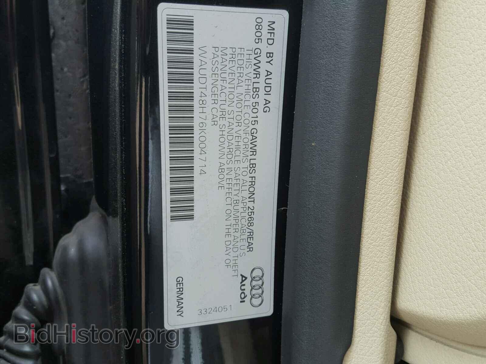 2006 AUDI A4 - VIN: WAUDT48H76K004714 - Фото 10