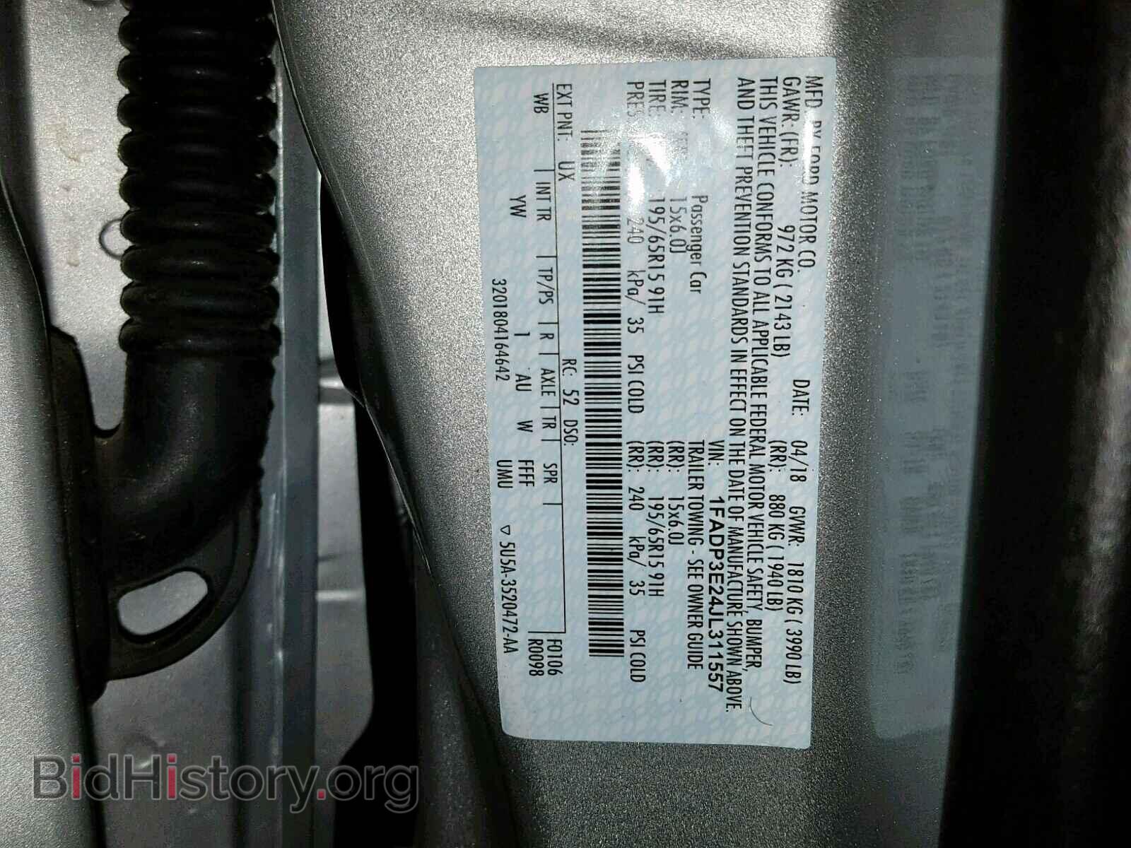 2018 FORD FOCUS - VIN: 1FADP3E24JL311557 - Photo 10
