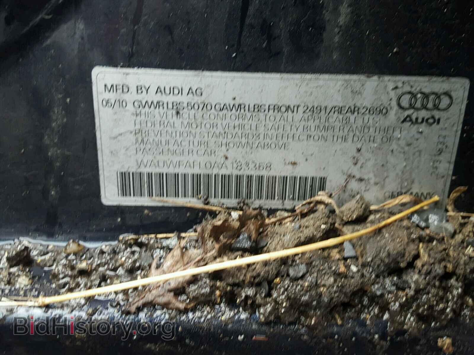2010 AUDI A4 - VIN: WAUWFAFL0AA183358 - Фото 10
