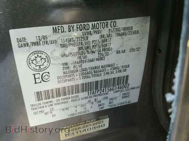 2006 FORD FIVE HUNDR - VIN: 1FAFP24156G146002 - Фото 10