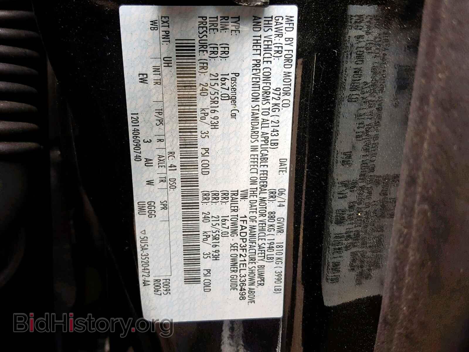 2014 FORD FOCUS SE - VIN: 1FADP3F21EL336498 - Фото 10