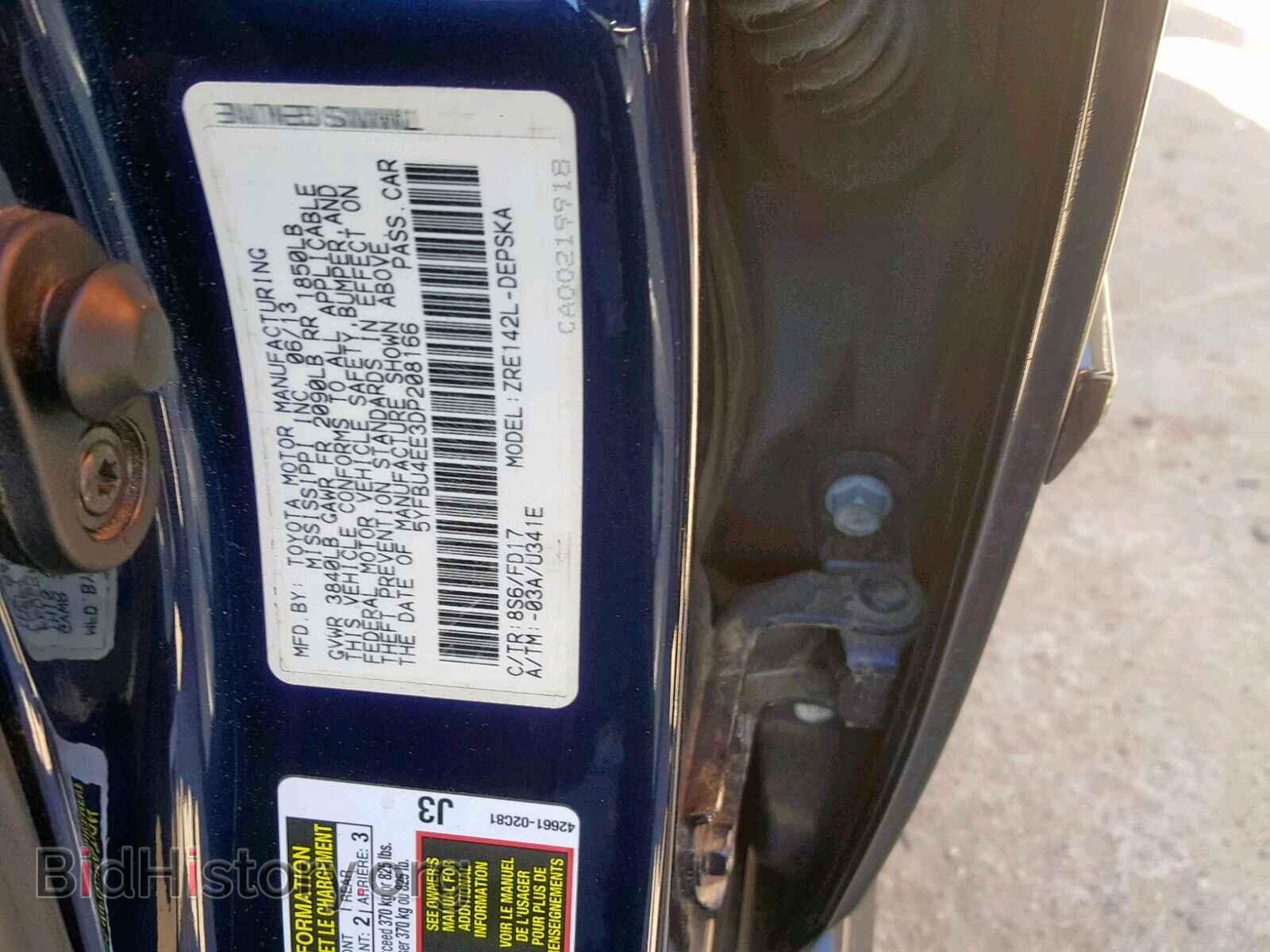 2013 TOYOTA COROLLA BA - VIN: 5YFBU4EE3DP208166 - Фото 10