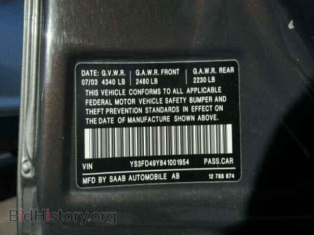2004 SAAB 9 3 - VIN: YS3FD49Y841001954 - Фото 10
