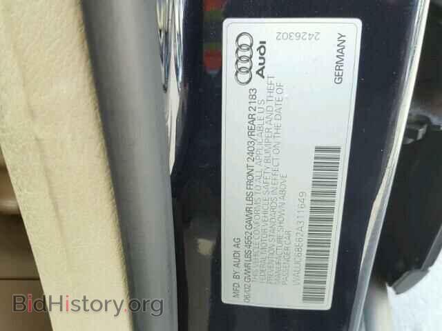 2002 AUDI A4 - VIN: WAUJC68E62A311649 - Фото 10