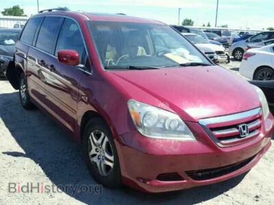 2005 Honda ODYSSEY Odyssey EX, темно-бордовый — VIN 5FNRL38765B017203, Copart