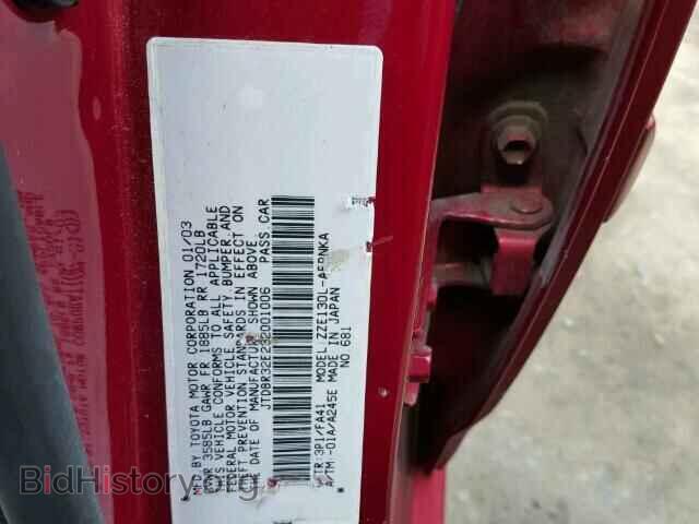 2003 TOYOTA COROLLA - VIN: JTDBR32E232001006 - Фото 10