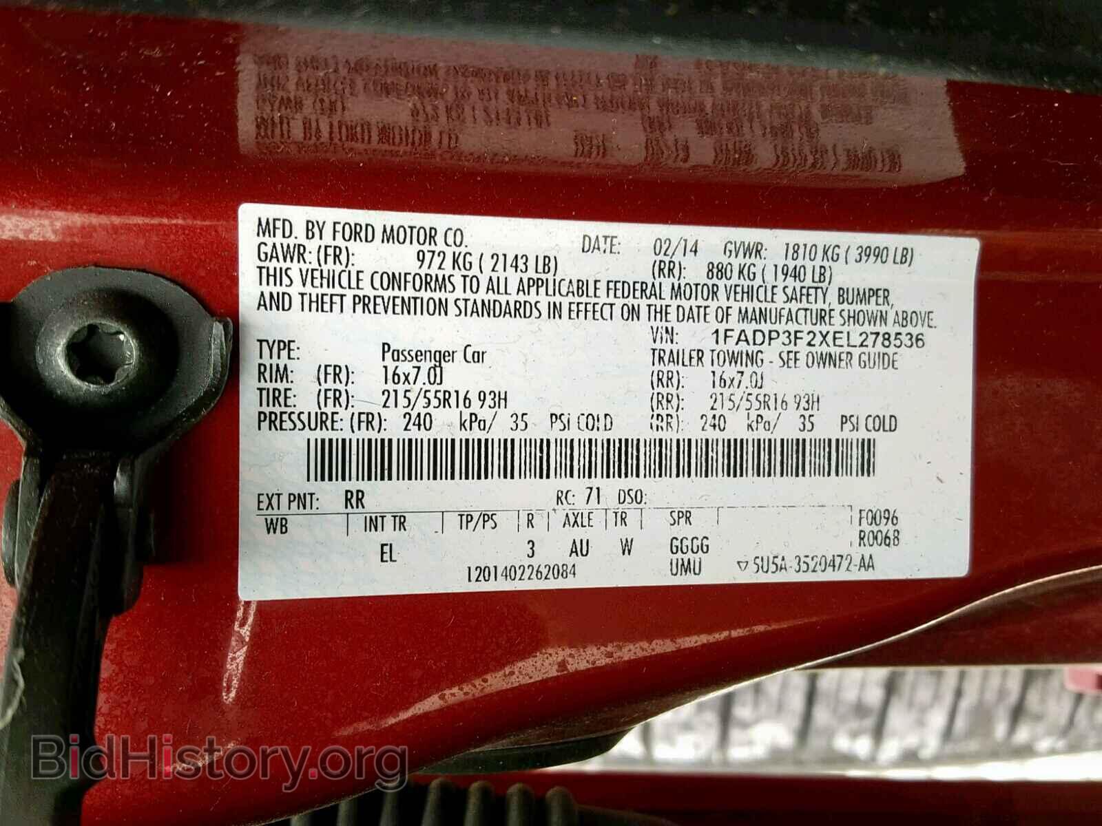 2014 FORD FOCUS SE - VIN: 1FADP3F2XEL278536 - Фото 10