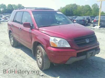 2005 Honda PILOT Pilot EXL, бордовый — VIN 2HKYF18575H536154, Copart