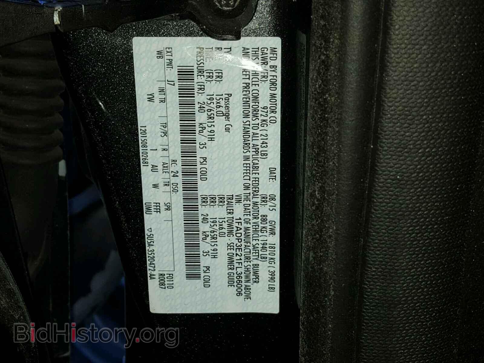 2015 FORD FOCUS - VIN: 1FADP3E21FL366006 - Фото 10