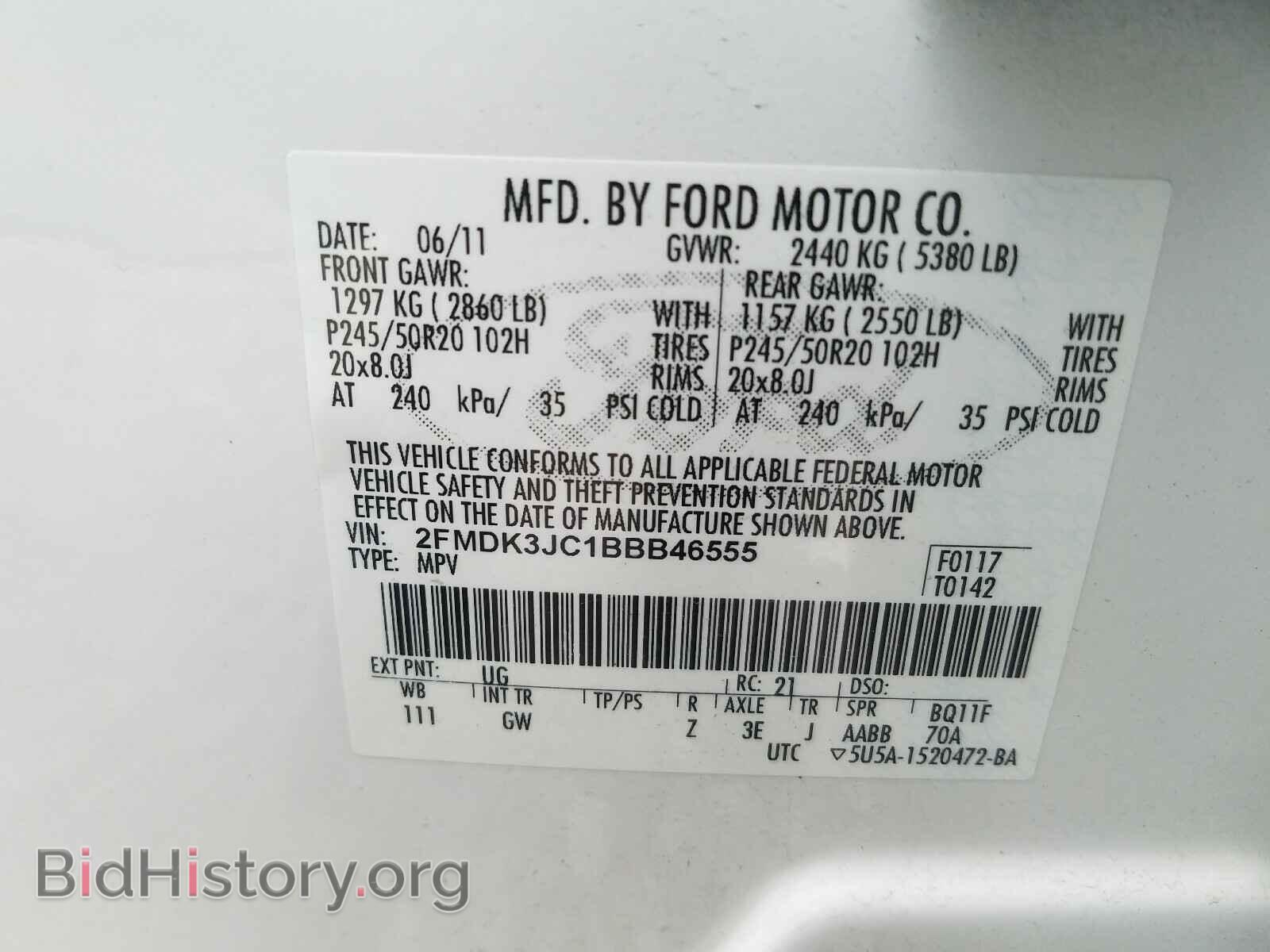 2011 FORD EDGE - VIN: 2FMDK3JC1BBB46555 - Photo 10