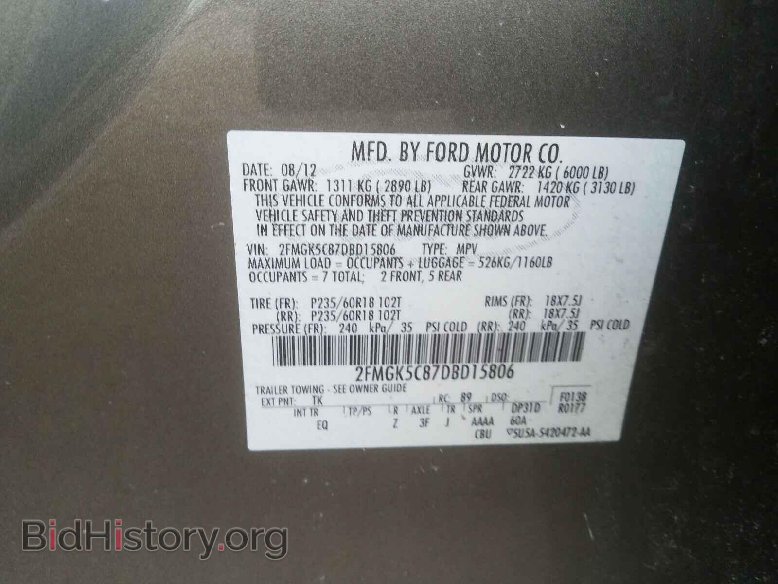 2013 FORD FLEX - VIN: 2FMGK5C87DBD15806 - Фото 10