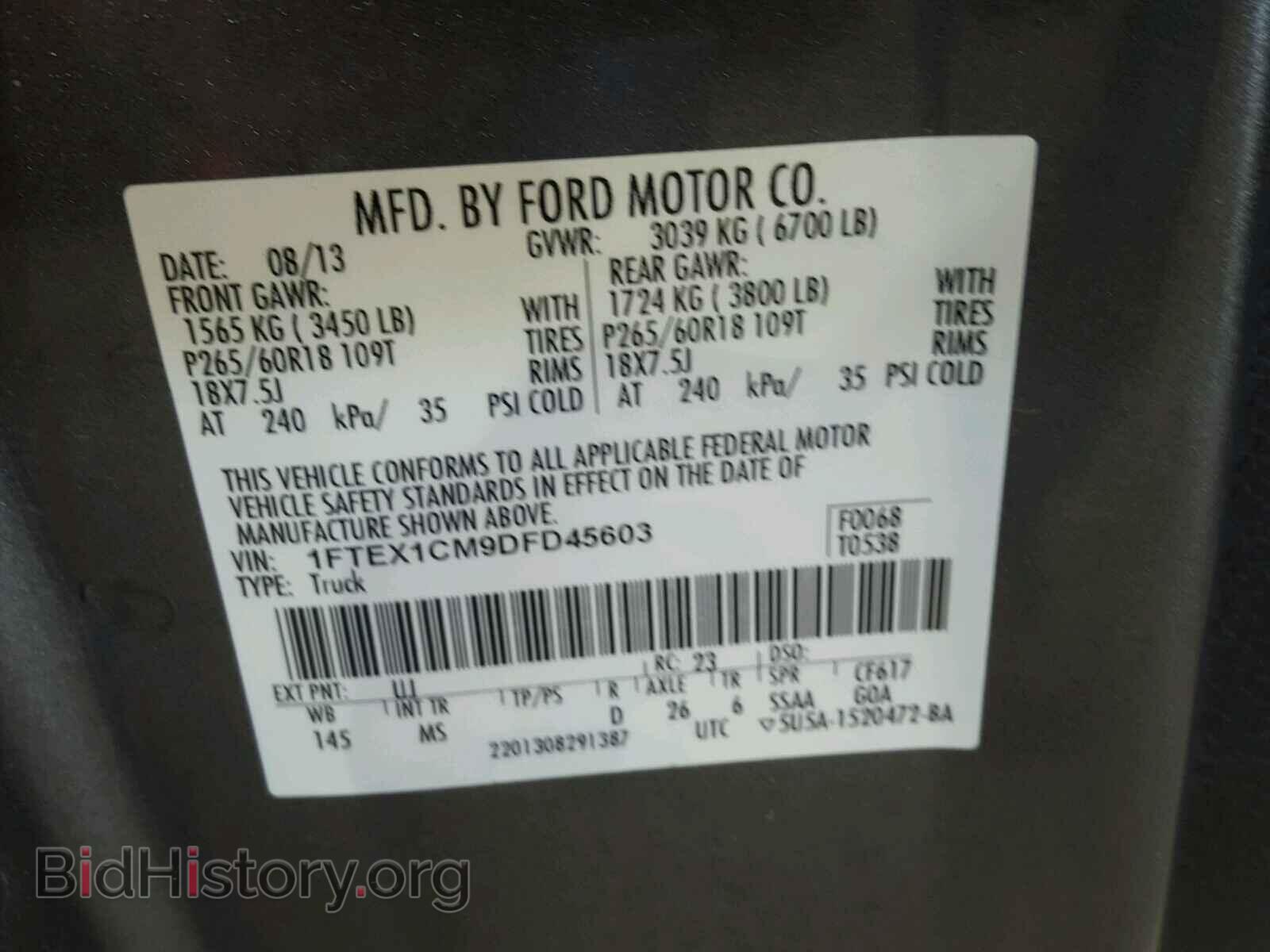 2013 FORD F150 - VIN: 1FTEX1CM9DFD45603 - Фото 10