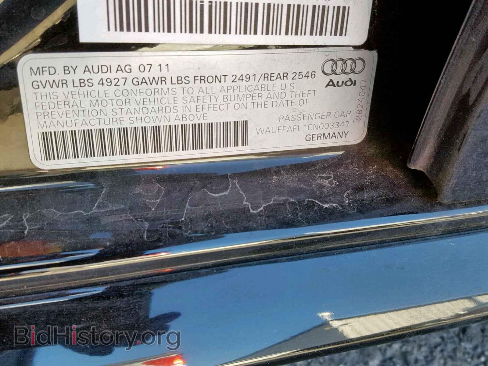 2012 AUDI A4 - VIN: WAUFFAFL1CN003347 - Фото 10