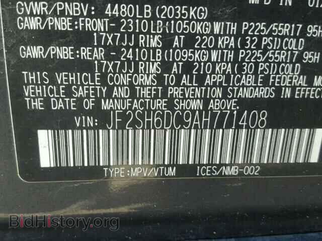 2010 SUBARU FORESTER - VIN: JF2SH6DC9AH771408 - Фото 10