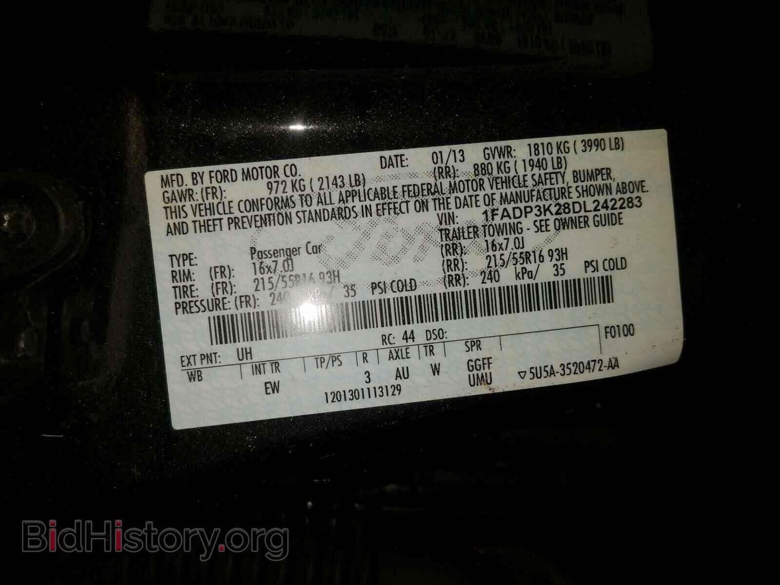 2013 FORD FOCUS - VIN: 1FADP3K28DL242283 - Photo 10