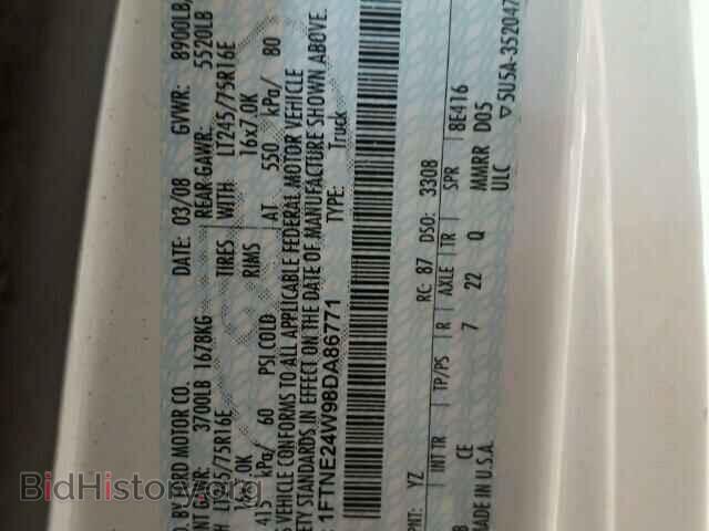 2008 FORD ECONOLINE - VIN: 1FTNE24W98DA86771 - Фото 10