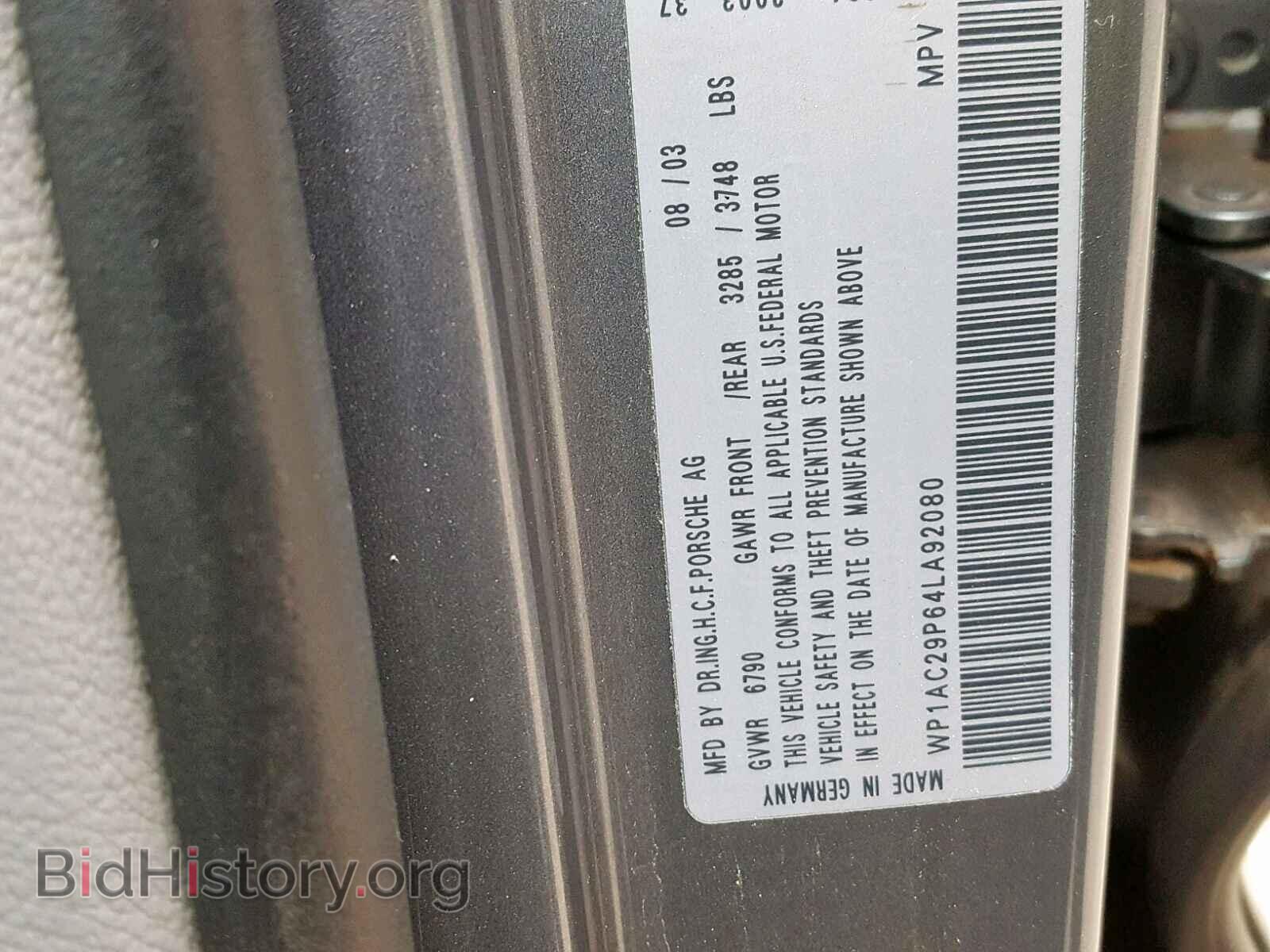 2004 PORSCHE CAYENNE TU - VIN: WP1AC29P64LA92080 - Фото 10