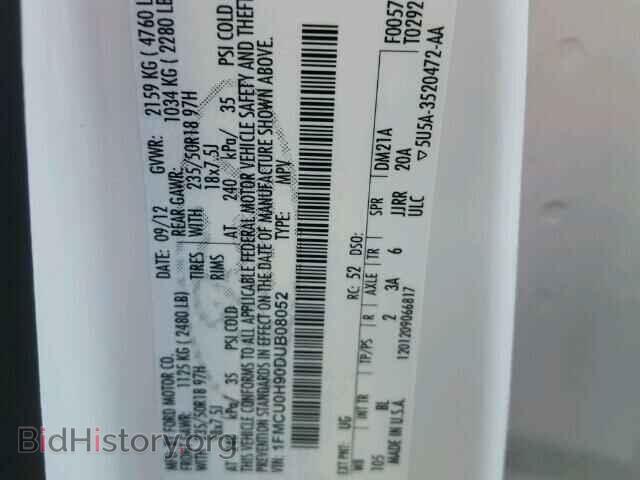 2013 FORD ESCAPE - VIN: 1FMCU0H90DUB08052 - Фото 10