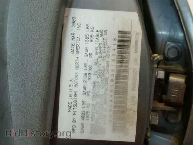2003 MITSUBISHI GALANT - VIN: 4A3AA46G03E165418 - Фото 10