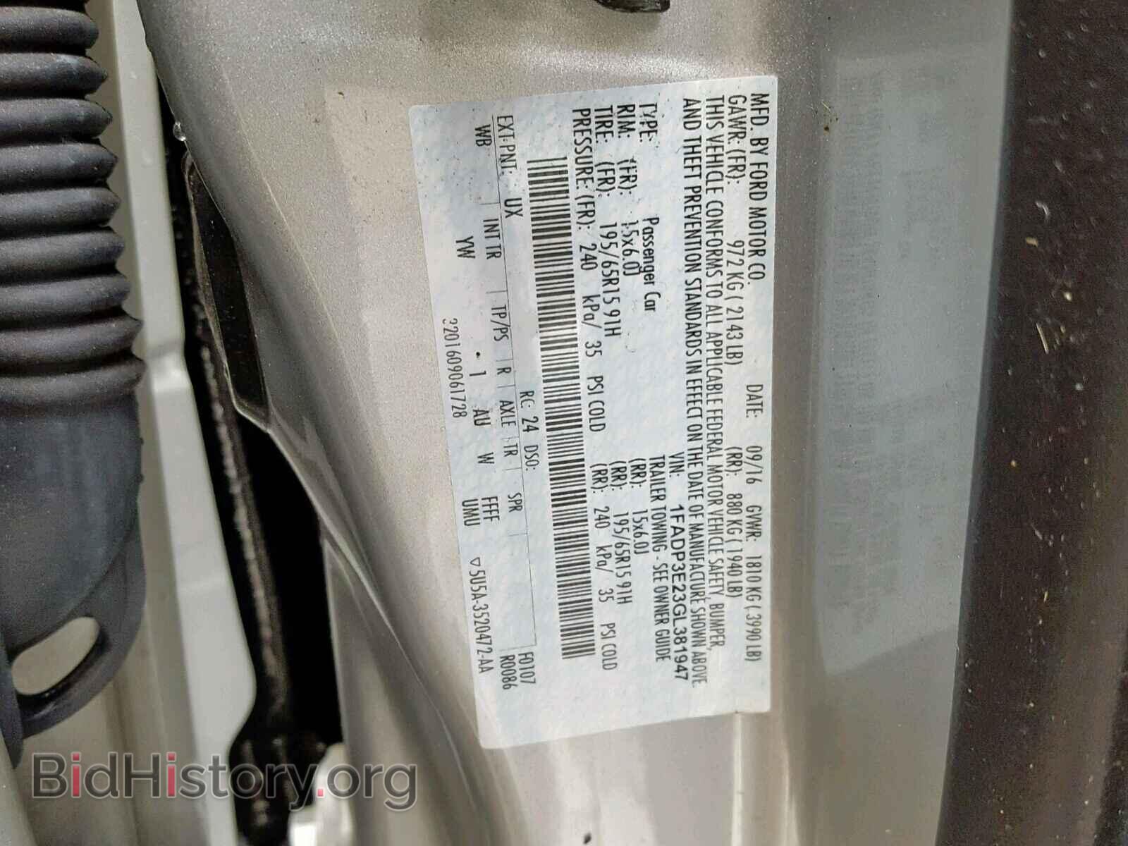 2016 FORD FOCUS - VIN: 1FADP3E23GL381947 - Фото 10