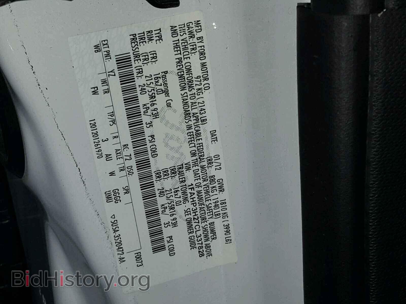 2012 FORD FOCUS - VIN: 1FAHP3H27CL337828 - Фото 10