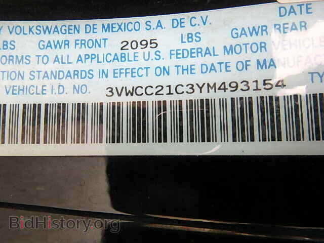 2000 VOLKSWAGEN BEETLE - VIN: 3VWCC21C3YM493154 - Фото 9