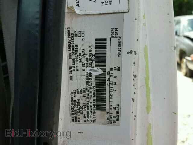 1999 FORD ECONOLINE - VIN: 1FTNE24L7XHA04209 - Photo 10