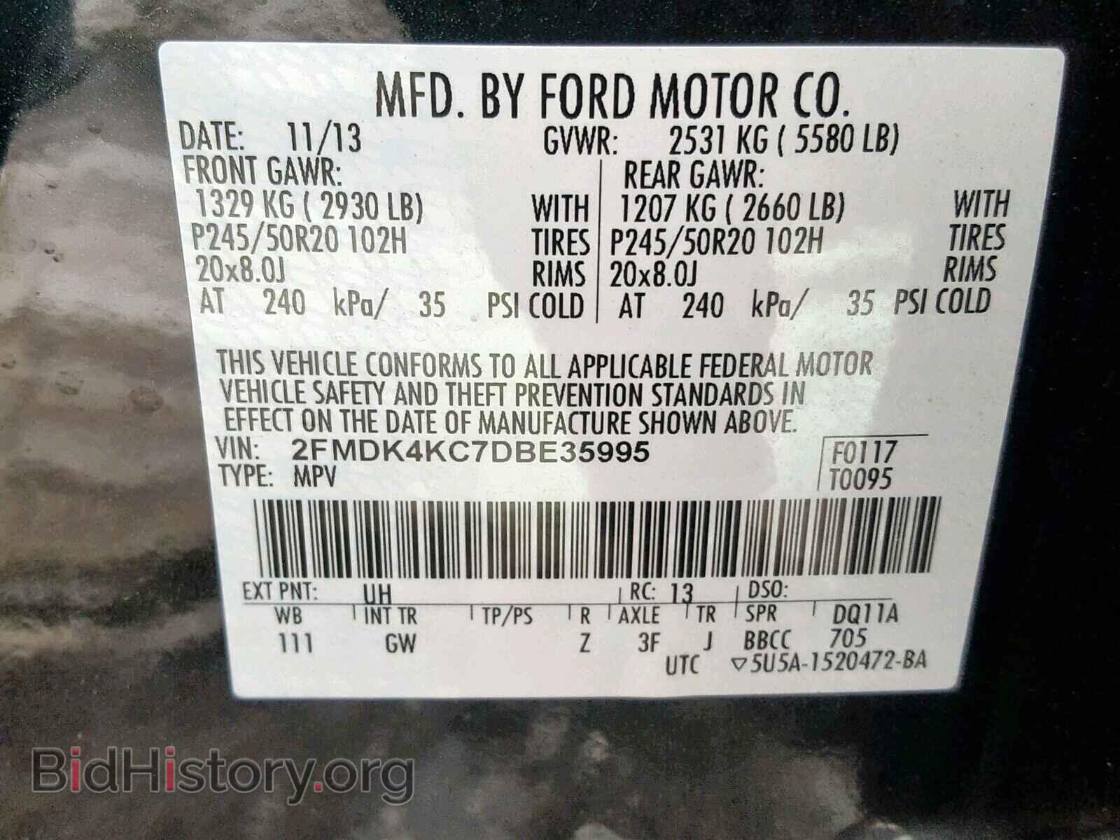 2013 FORD EDGE - VIN: 2FMDK4KC7DBE35995 - Photo 10