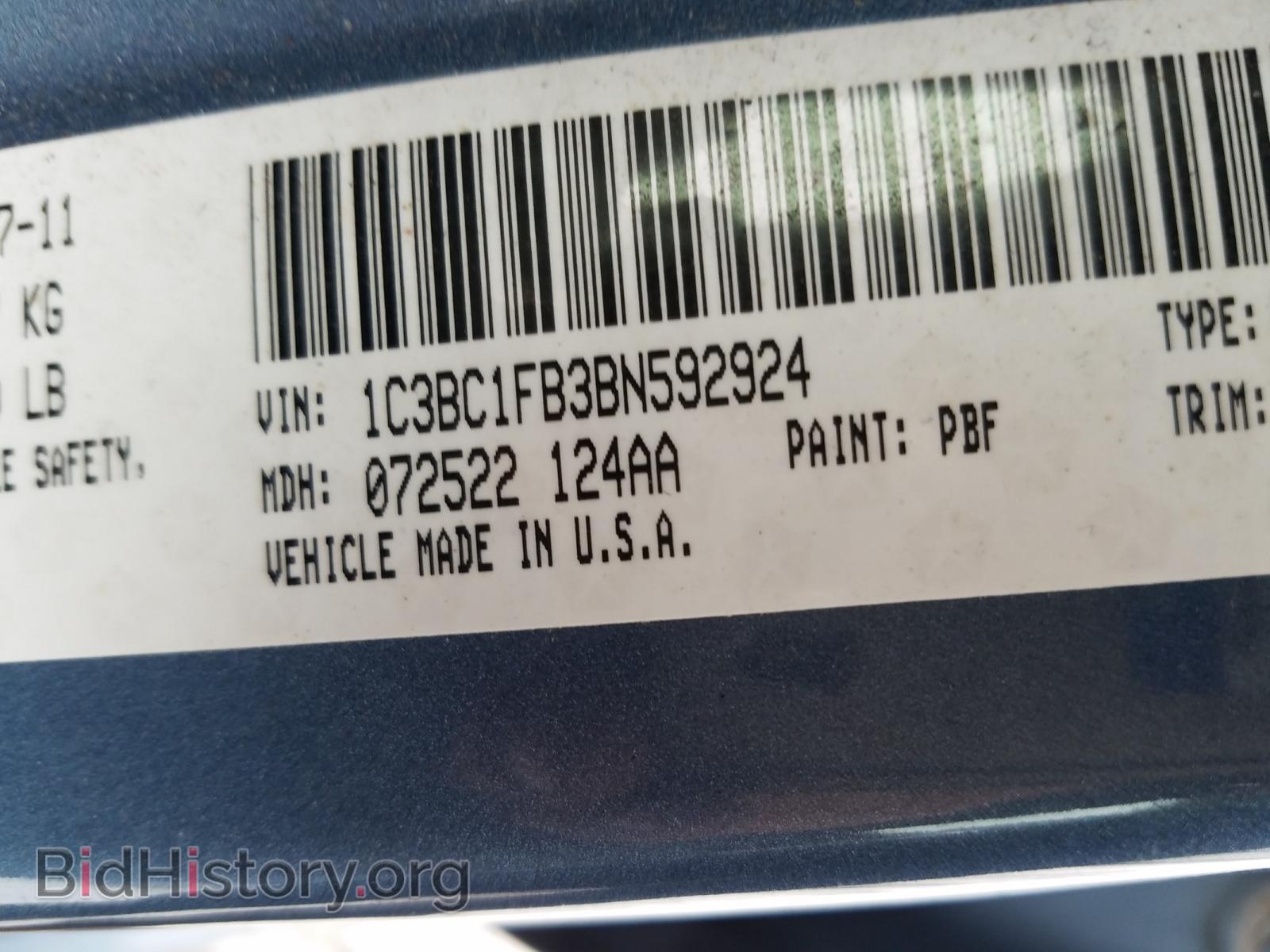 2011 CHRYSLER 200 - VIN: 1C3BC1FB3BN592924 - Фото 10