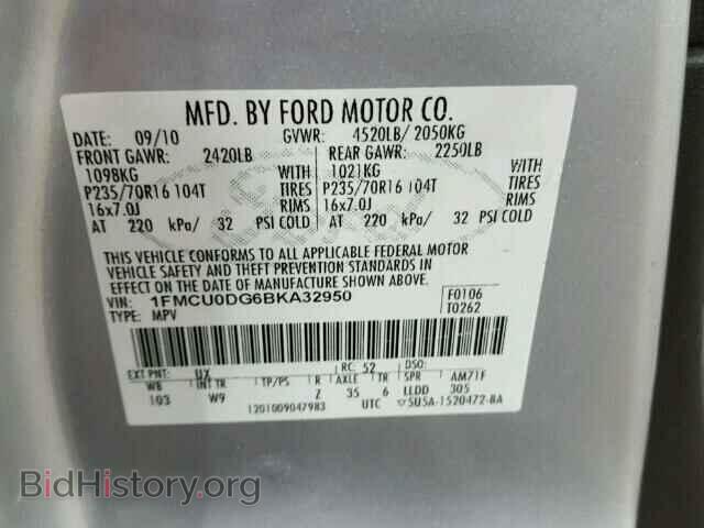 2011 FORD ESCAPE - VIN: 1FMCU0DG6BKA32950 - Photo 10