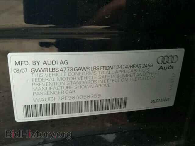 2008 AUDI A4 - VIN: WAUDF78E98A058359 - Фото 10
