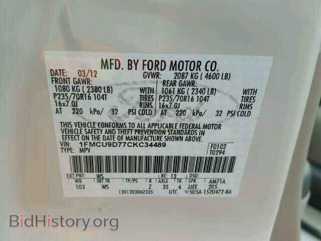 2012 FORD ESCAPE - VIN: 1FMCU9D77CKC34489 - Photo 10
