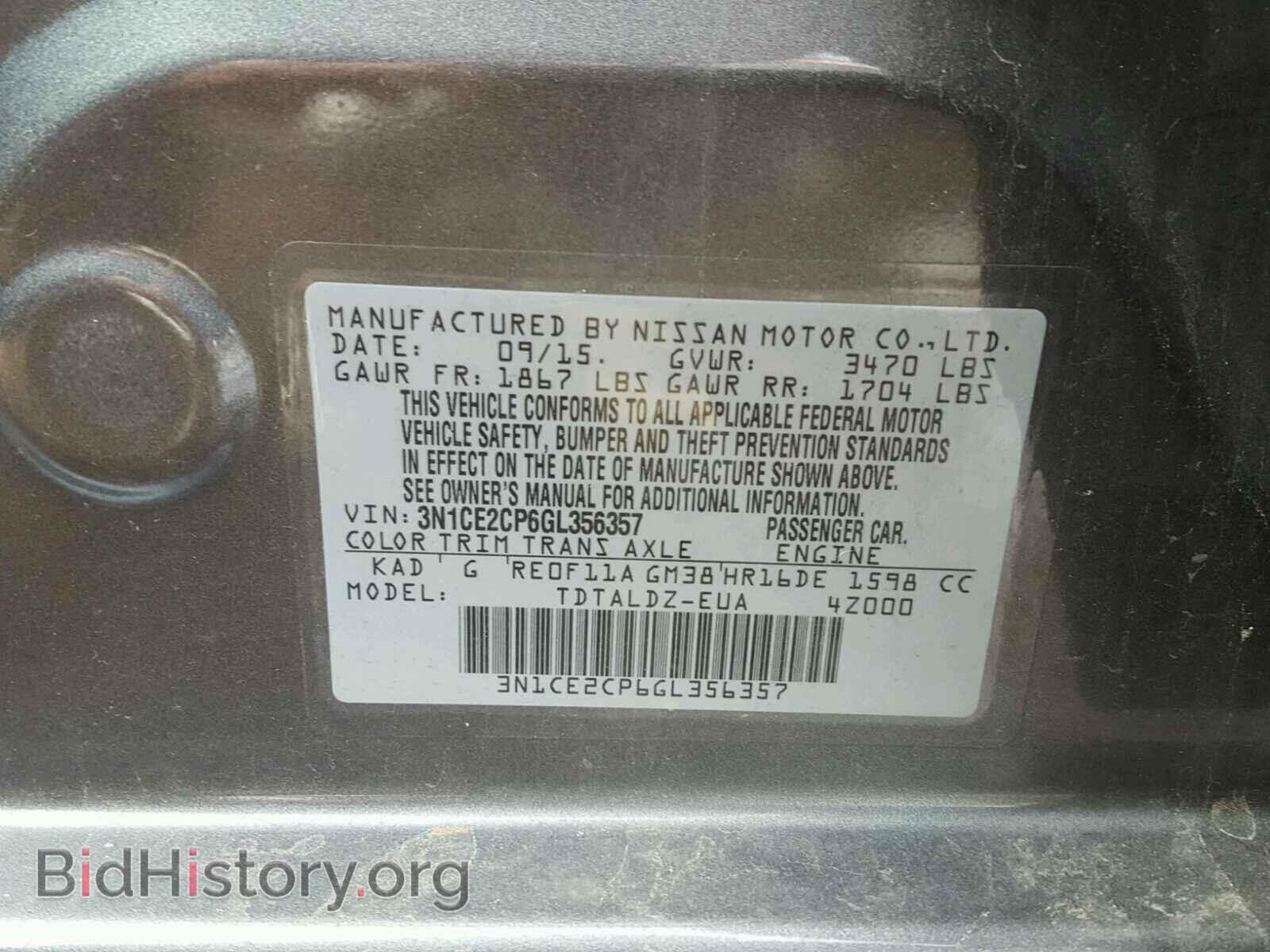 2016 NISSAN VERSA - VIN: 3N1CE2CP6GL356357 - Photo 10