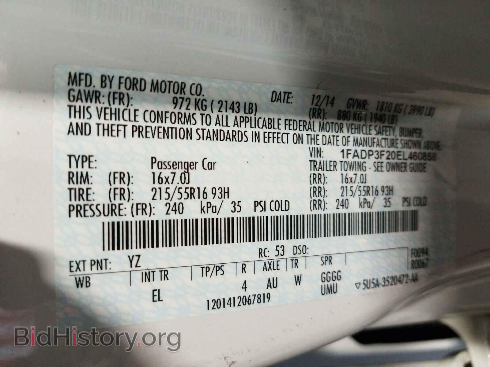 2014 FORD FOCUS - VIN: 1FADP3F20EL460858 - Photo 10