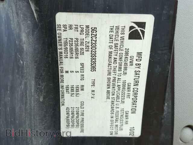 2003 SATURN VUE - VIN: 5GZCZ63B93S900051 - Фото 10