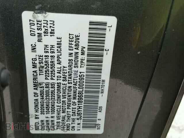 2008 HONDA ELEMENT - VIN: 5J6YH18968L000951 - Фото 10