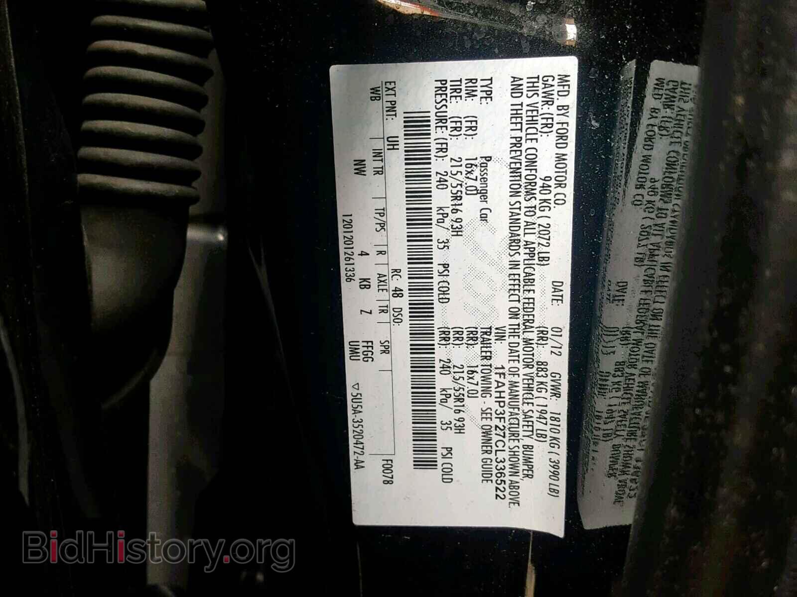 2012 FORD FOCUS SE - VIN: 1FAHP3F27CL336522 - Фото 10