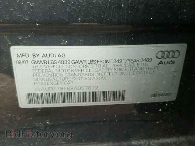 2008 AUDI A4 - VIN: WAUDF78E88A057672 - Фото 10