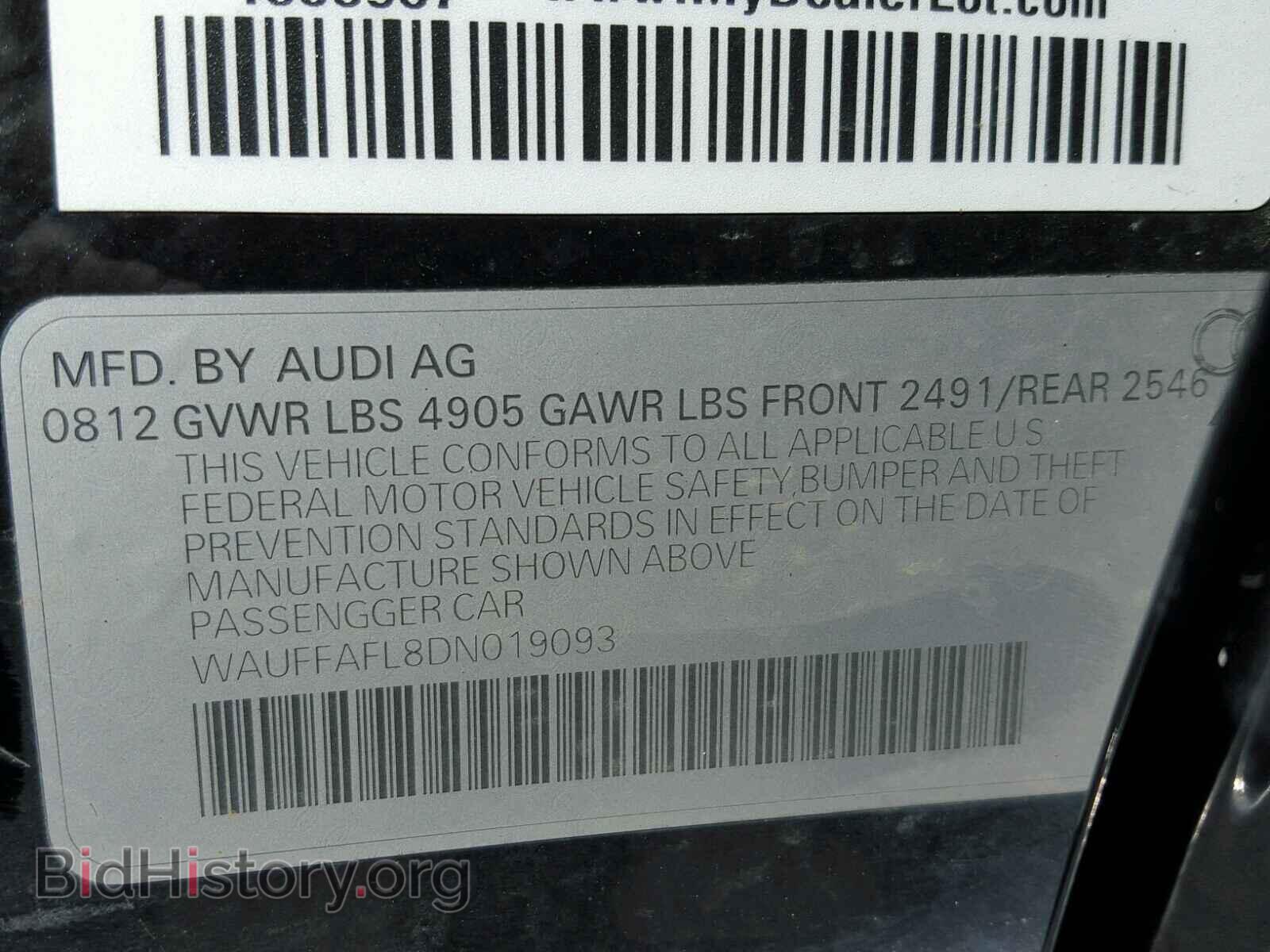2013 AUDI A4 - VIN: WAUFFAFL8DN019093 - Фото 10