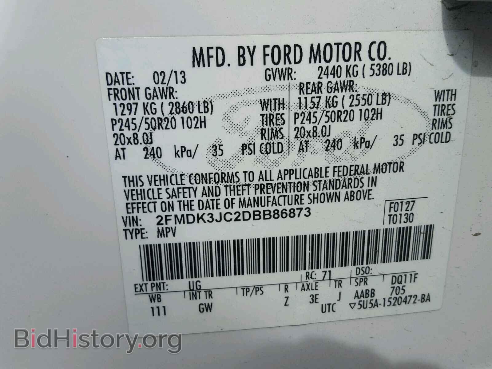 2013 FORD EDGE - VIN: 2FMDK3JC2DBB86873 - Photo 10