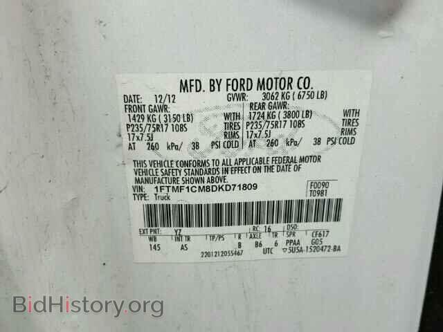 2013 FORD F150 - VIN: 1FTMF1CM8DKD71809 - Фото 10