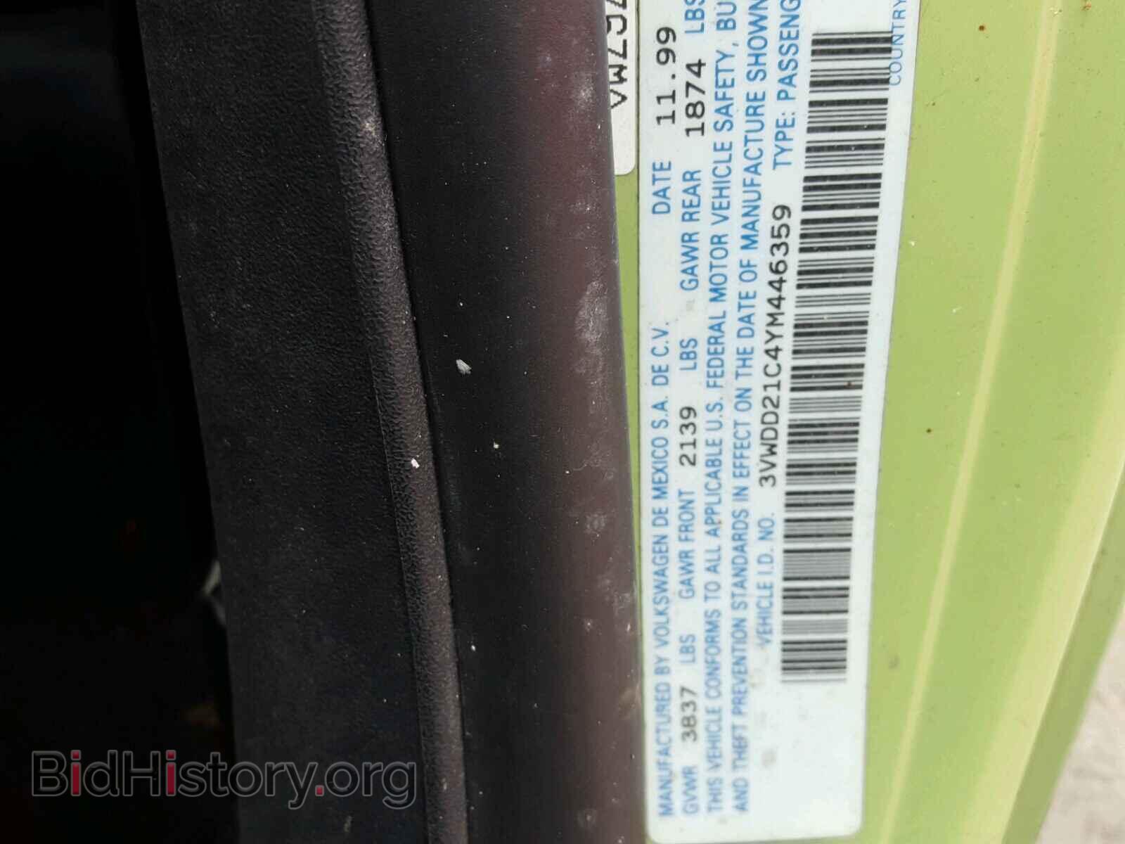 2000 VOLKSWAGEN BEETLE - VIN: 3VWDD21C4YM446359 - Фото 10