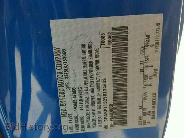 2000 FORD ESCORT - VIN: 3FAKP1132YR134643 - Фото 10