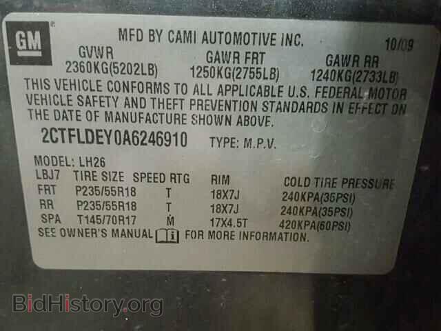 2010 GMC TERRAIN - VIN: 2CTFLDEY0A6246910 - Photo 10