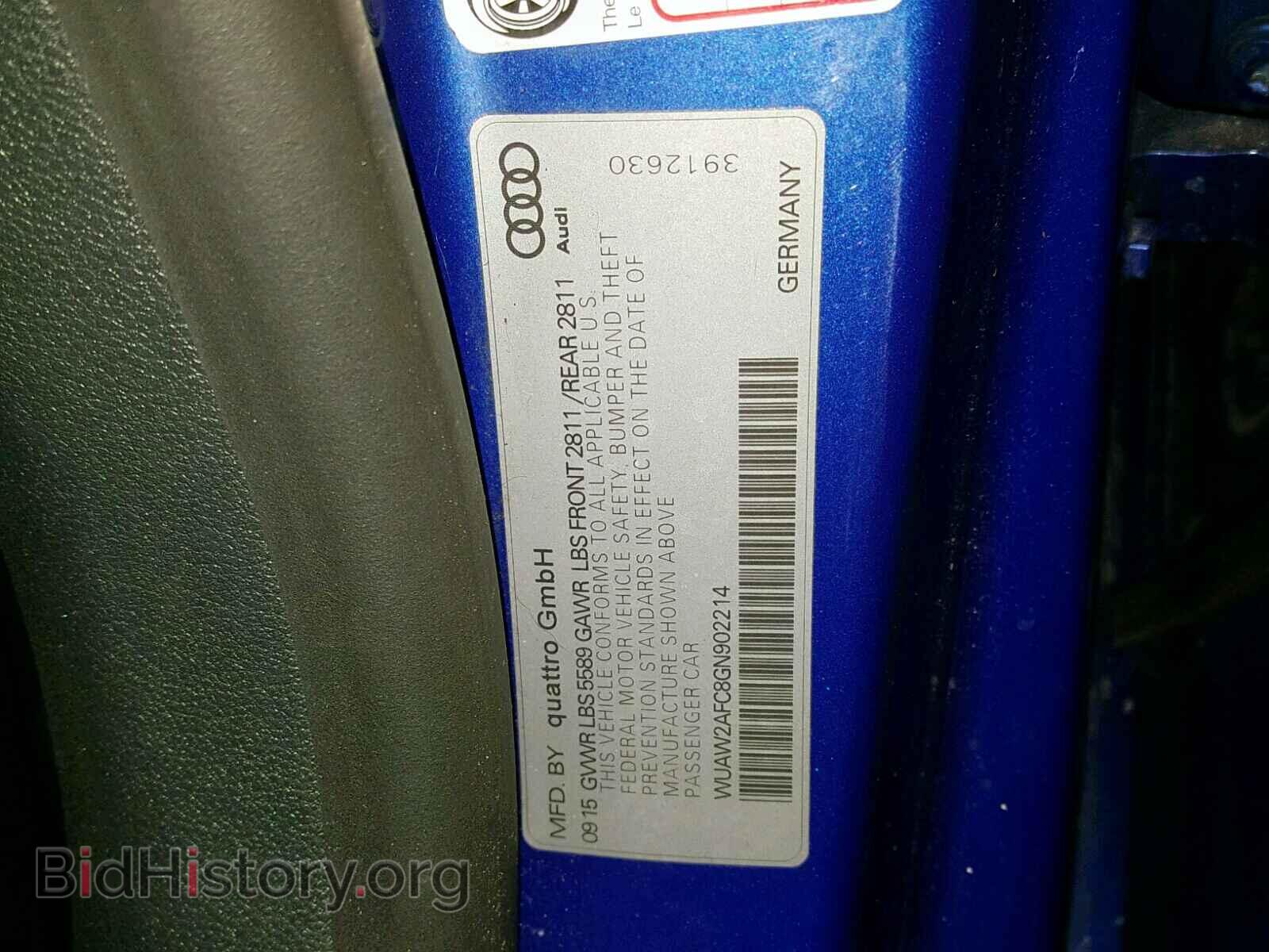 2016 AUDI S7/RS7 - VIN: WUAW2AFC8GN902214 - Фото 10