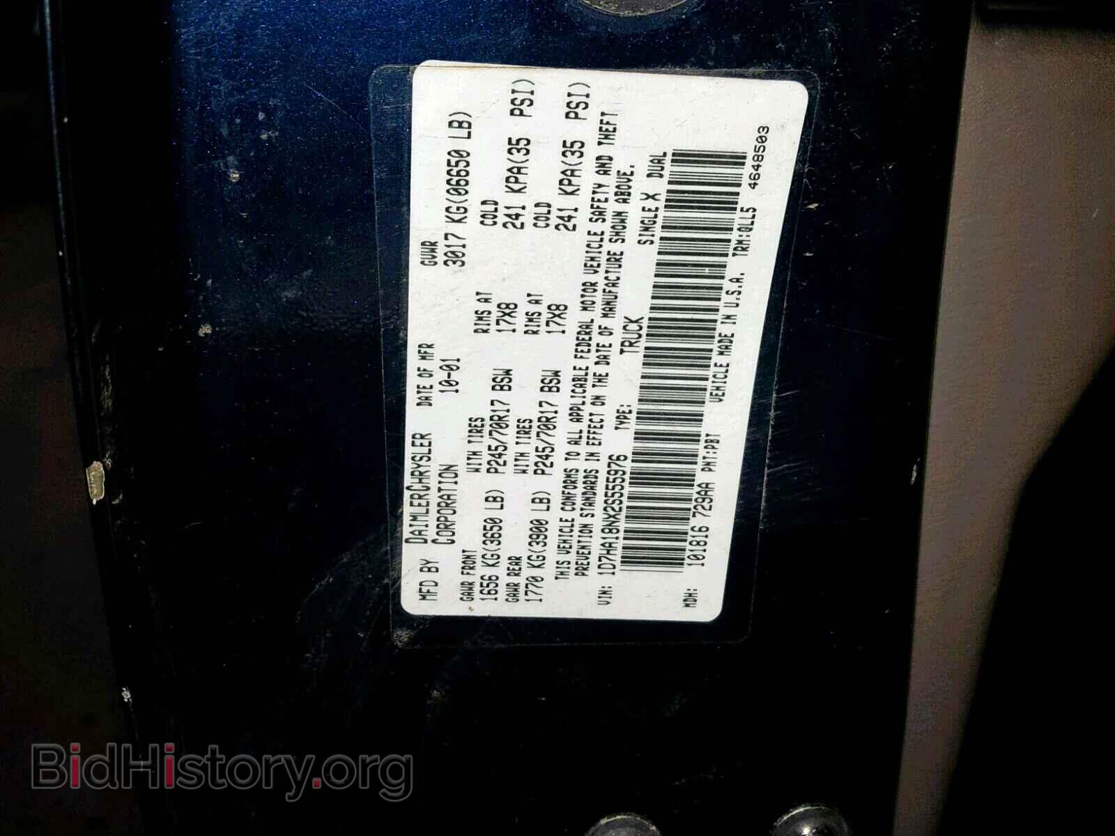 2002 DODGE RAM 1500 - VIN: 1D7HA18NX2S555976 - Фото 10