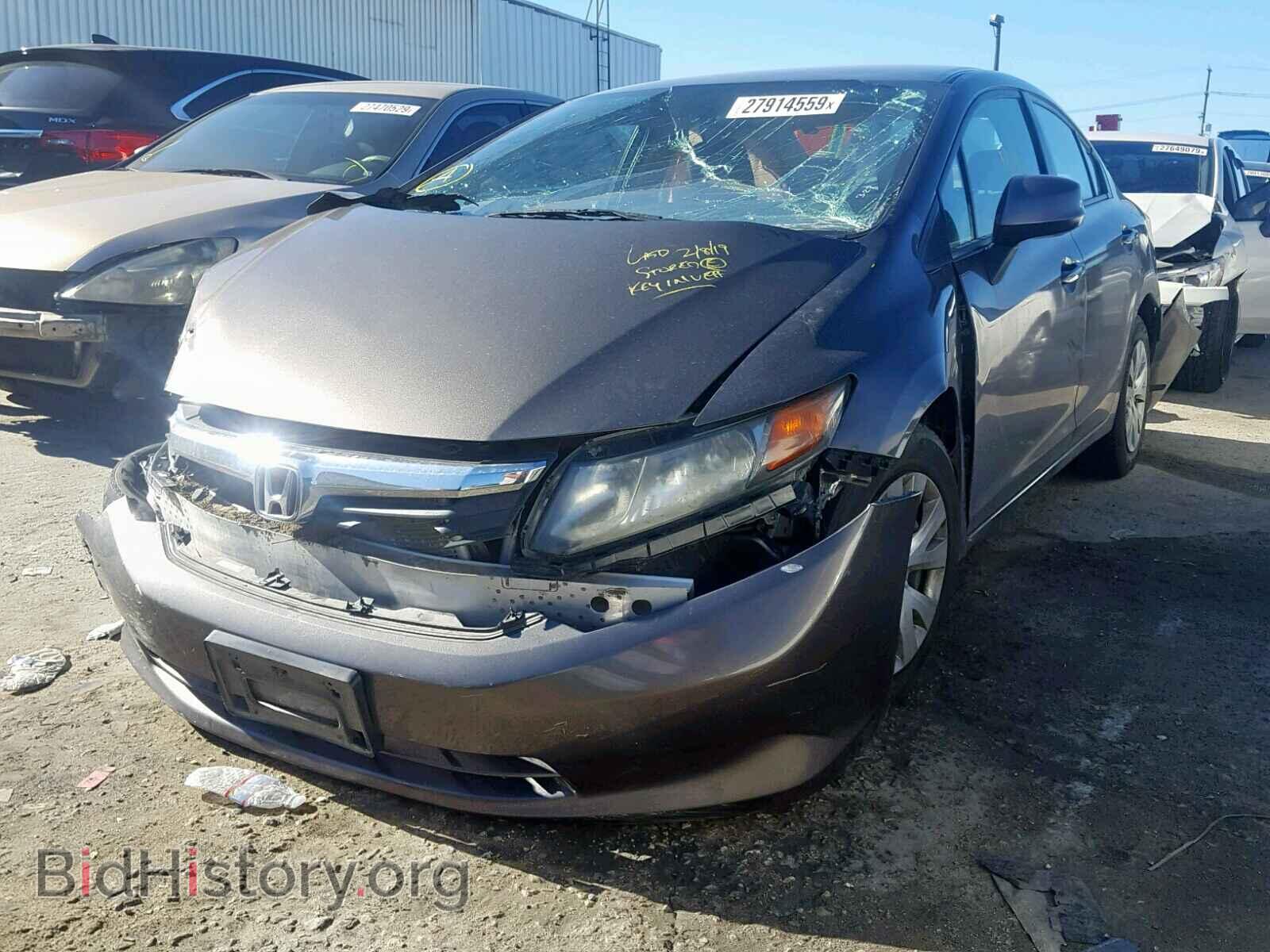 2012 HONDA CIVIC LX - VIN: 19XFB2F54CE386582 - Фото 2