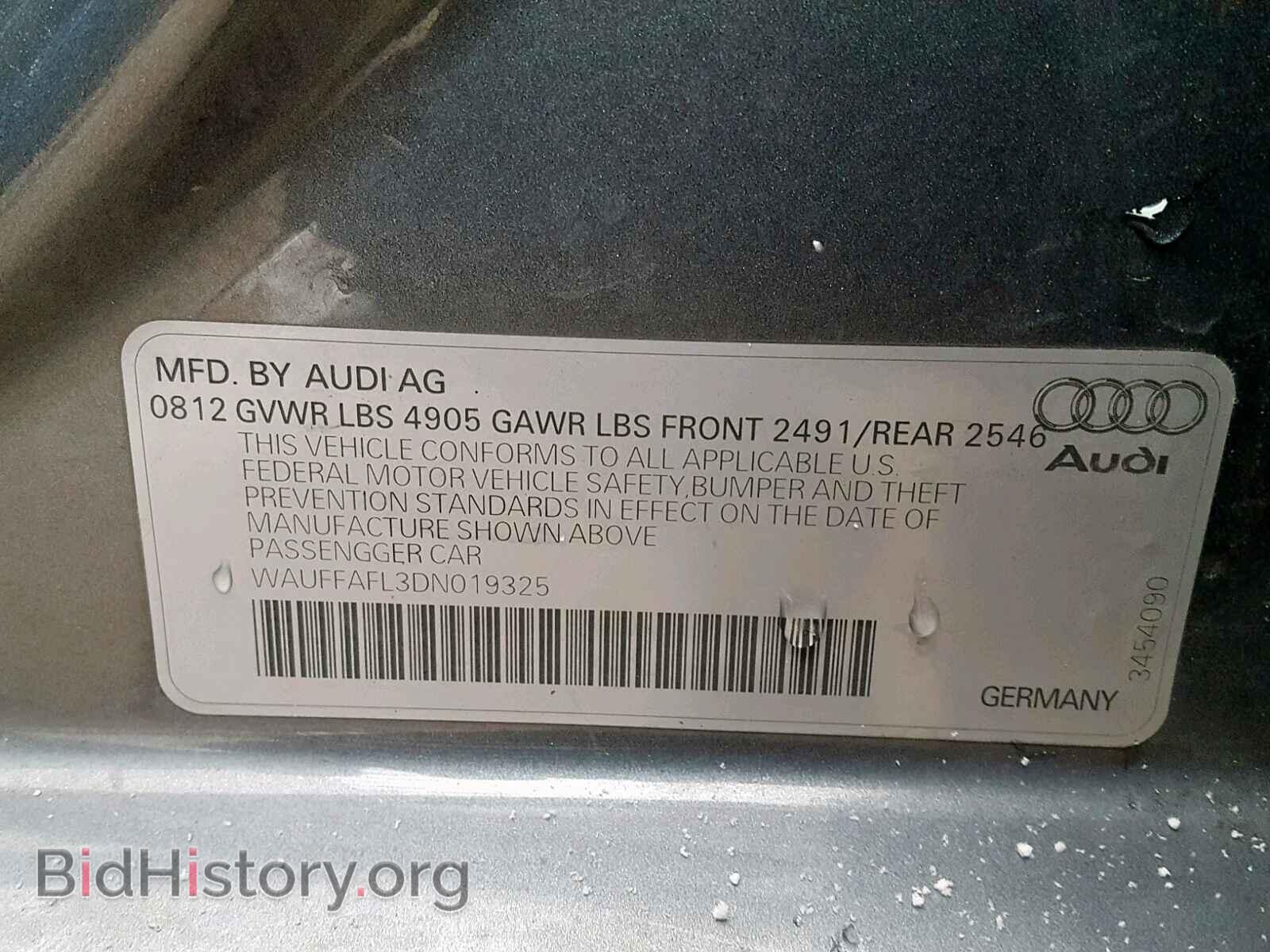 2013 AUDI A4 - VIN: WAUFFAFL3DN019325 - Photo 10